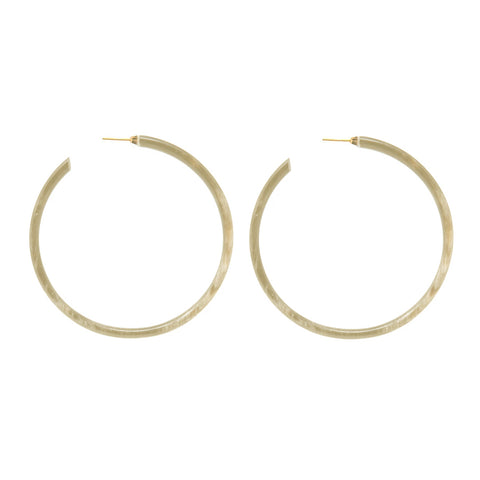 Petite Horizontal Oval Earrings | Crystal