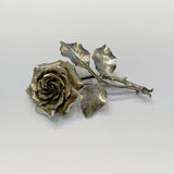 Silver rose brooch deals
