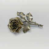 Vintage Sterling Silver Rose Brooch