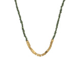 Paper & Brass Bead Necklace | Green