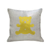 Teddy Bear Pillow - linen oatmeal / gold foil