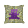 Teddy Bear Pillow - light floral / purple foil