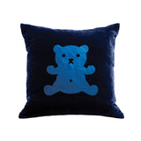 Teddy Bear Pillow - navy / blue foil