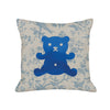 Teddy Bear Pillow - toile / blue foil