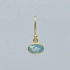 Petite Horizontal Oval Earring | Blue Topaz