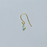 Petite Horizontal Oval Earring | Blue Topaz