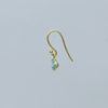 Petite Horizontal Oval Earring | Blue Topaz