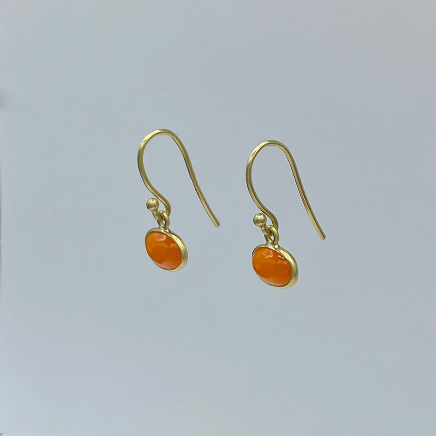 Petite Horizontal Oval Earrings | Carnelian