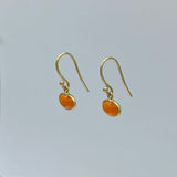 Petite Horizontal Oval Earrings | Carnelian