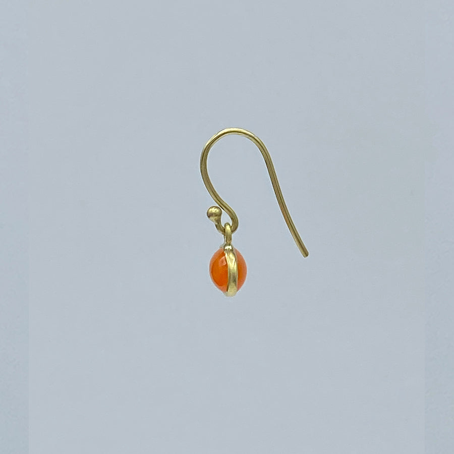 Petite Horizontal Oval Earrings | Carnelian