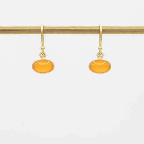 Petite Horizontal Oval Earrings | Carnelian