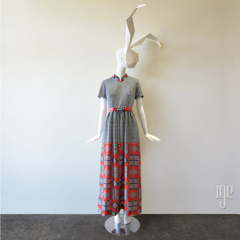 1960-70's Handmade Floral Maxi Dress