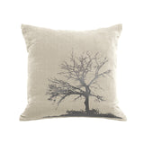 Tree Pillow - cream / gunmetal foil
