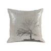 Tree Pillow - oatmeal linen / gunmetal foil
