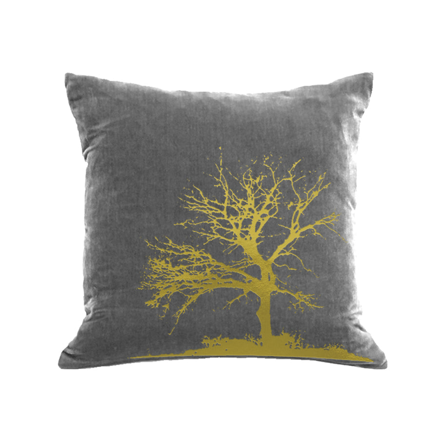 Tree Pillow - platinum / gold foil