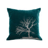 Tree Pillow - teal / gunmetal foil