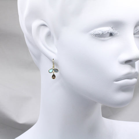 Petite Horizontal Oval Earrings | Crystal