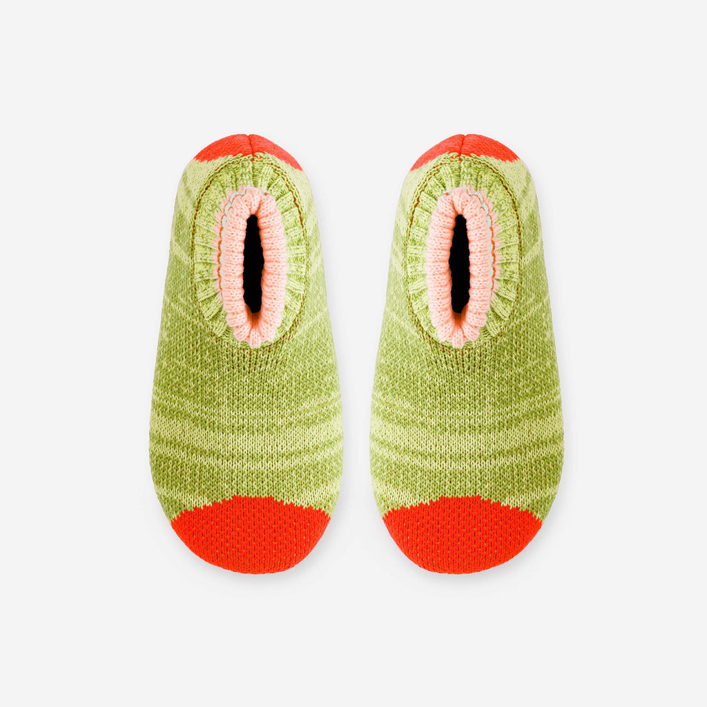 Unisex Varsity Socks Slippers | Lime-Green