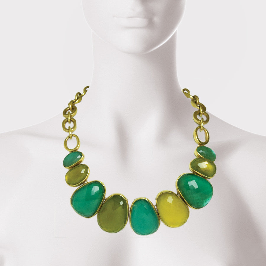 Irregular Stone Bezel Necklace