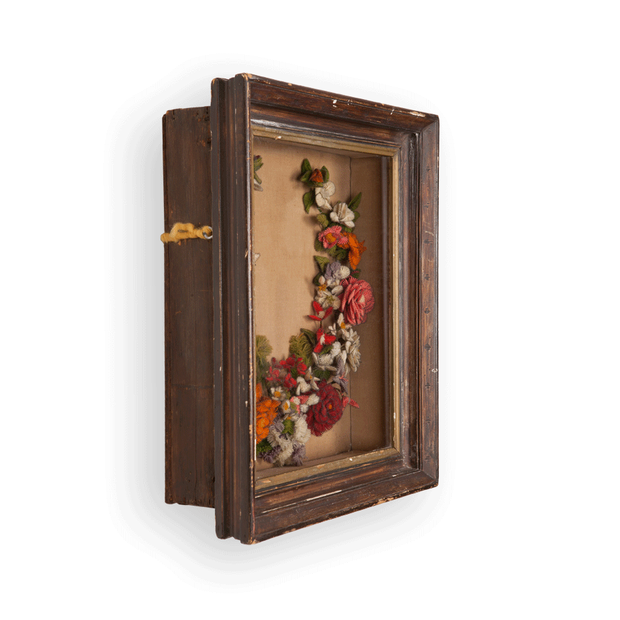 Victorian Floral Wreath Shadow Box