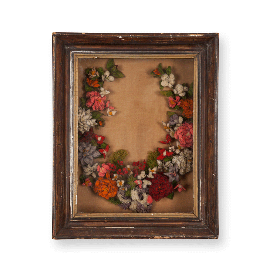 Victorian Floral Wreath Shadow Box