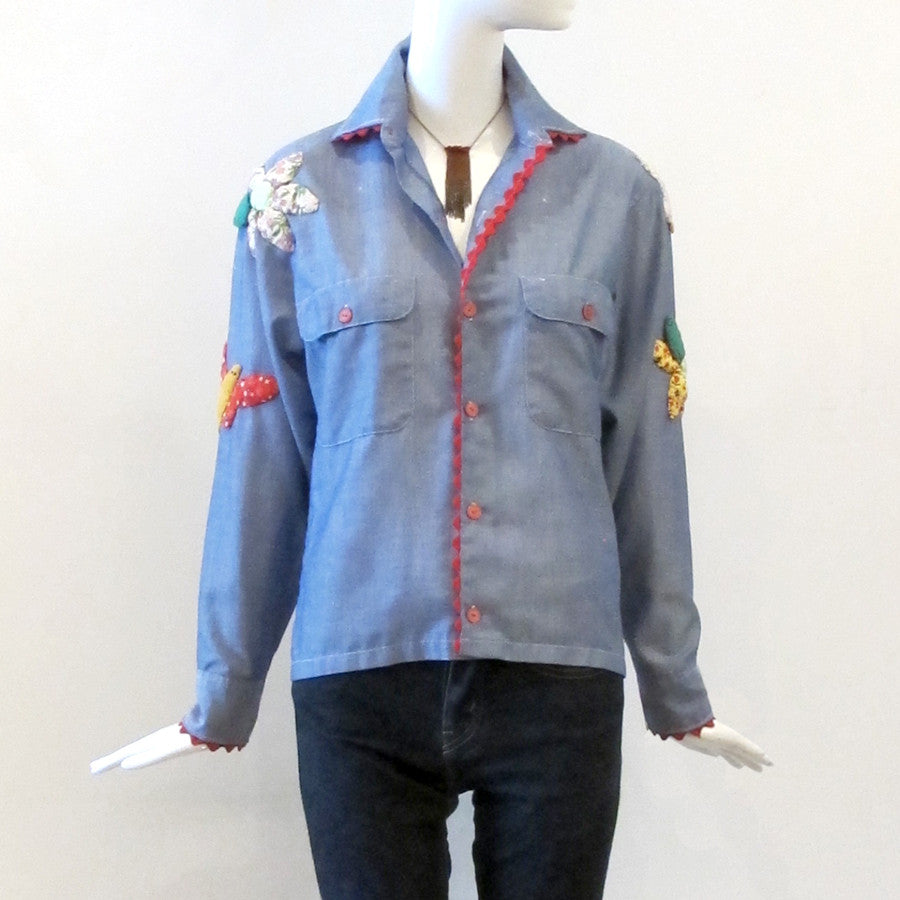Mix & Match Outfit: Appliqué Shirt, Wrap Skirt, Bandana - shirt