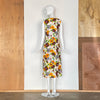1970s Abstract Floral Print Maxi Dress