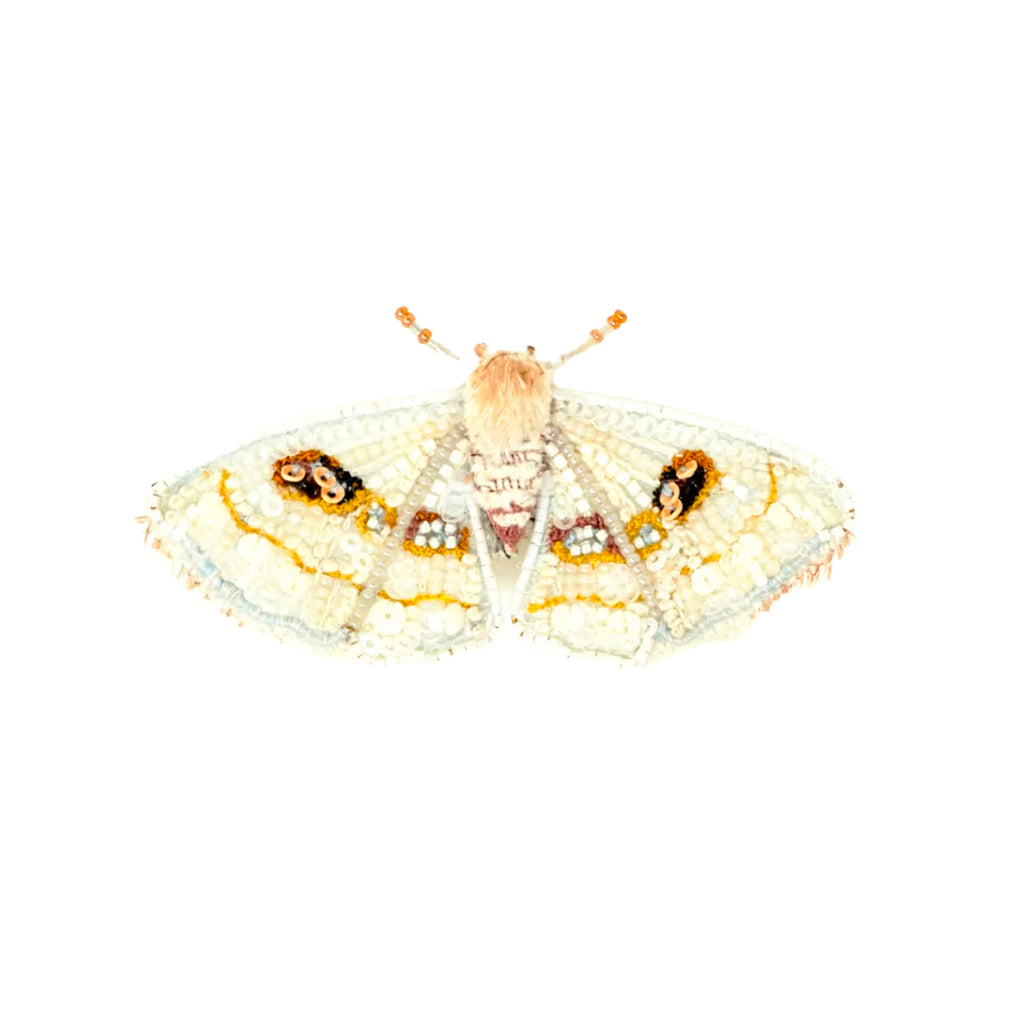 White Spring Moth Brooch | Trovelore