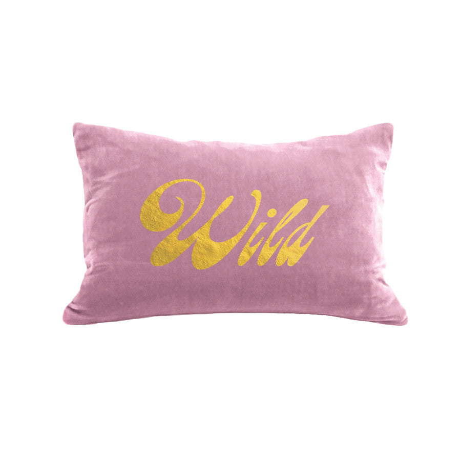 Wild Pillow - antique pink / gold foil
