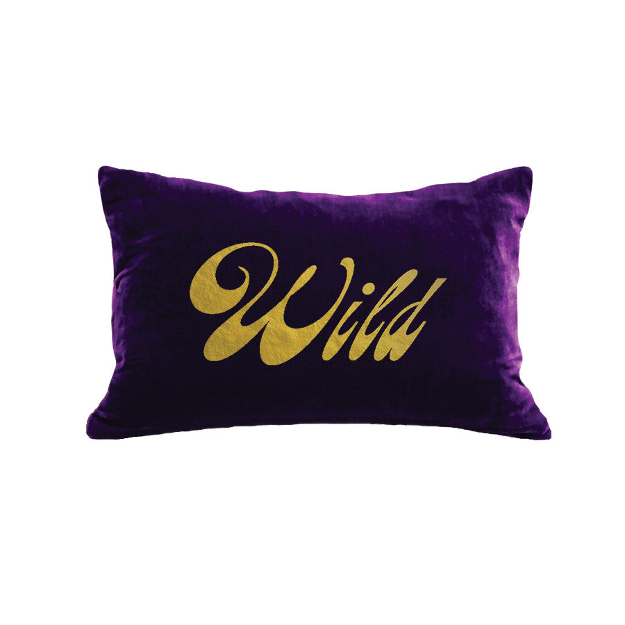 Wild Pillow - grape / gold foil