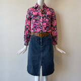 Vintage Spring Pink Floral Shirt