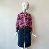 Vintage Spring Pink Floral Shirt
