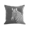 Zebra Pillow - platinum / gunmetal foil