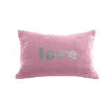 BOLD love  Pillow - antique pink / gunmetal foil