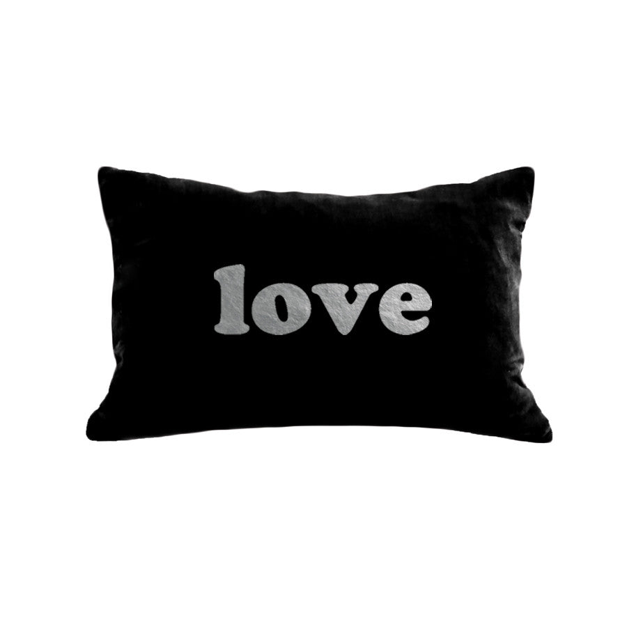 BOLD love  Pillow - black / gunmetal foil